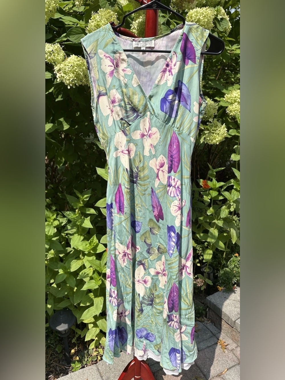 VTG Silk Saks Fifth Avenue Women's Dress Size 8 Floral romantic whimsical